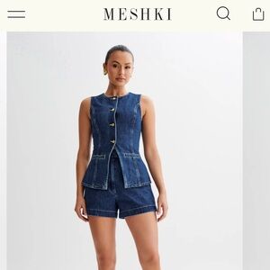 Meshki Denim Blue Sleeveless Set